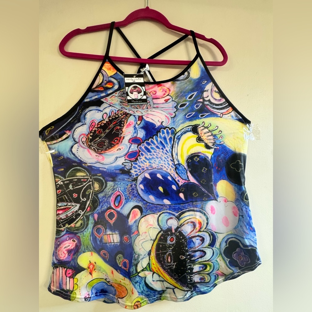 Blue heart halter top